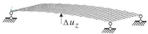 Fig. 18: "Initial" position of the rectangular truss structure