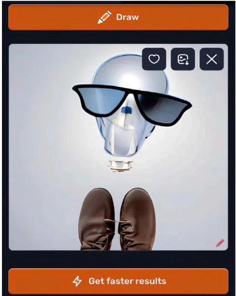 Figure 5: Generative AI Image of Shoes, Lightbulb and Sunglasses