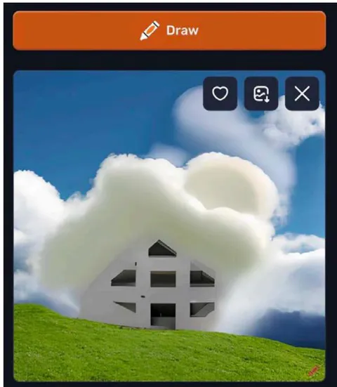 Figure 6: Generative AI Image of a House Made Out of Clouds