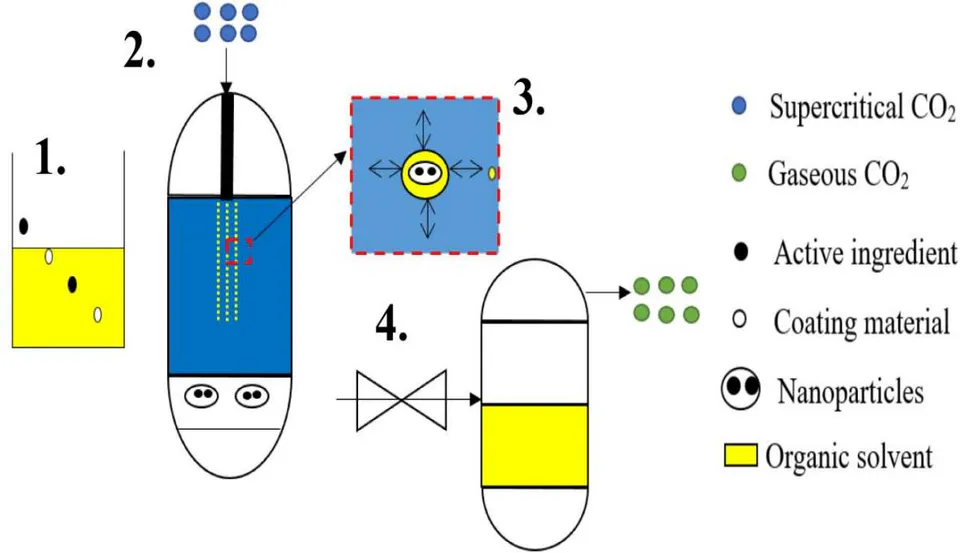 Figure 3: The supercritical anti-solvent (SAS) method