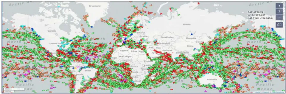 Figure 16: Satellite Overview of Global Fleets (Marine Traffic, 2023)
