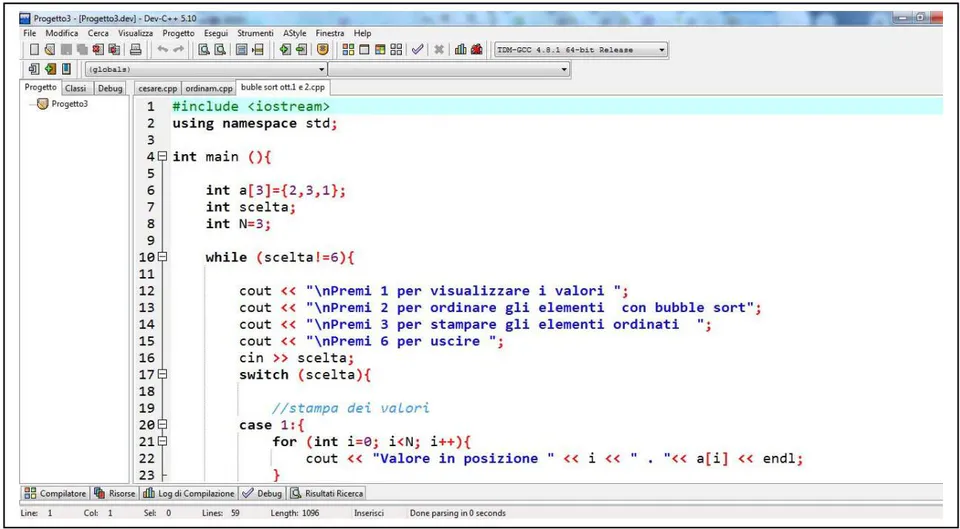 Figure 5: DevC++ environment