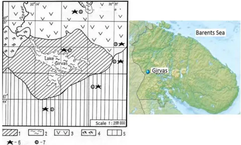 Fig. 3: Cultural landscapes of Babinsky Saami at lake Girvas, Murmansk region.