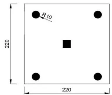 Fig. 9: Design domain and boundary conditions of pile cap