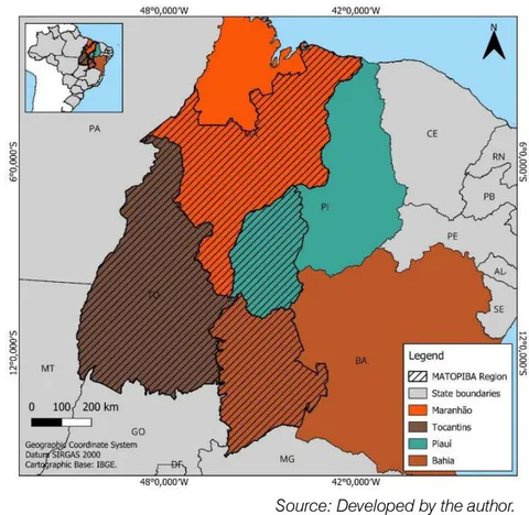 Figure 1: Location Map of the MATOPIBA Region