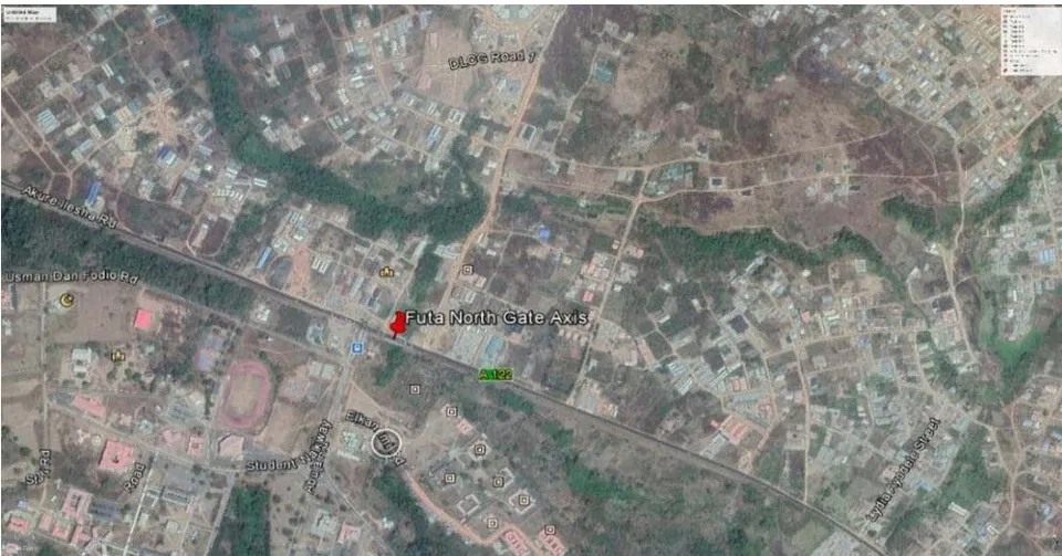 Figure 4: Google Imagery of the study area Source: Google Earth 7.1.7.2606; Authors' Digitization, (2019)