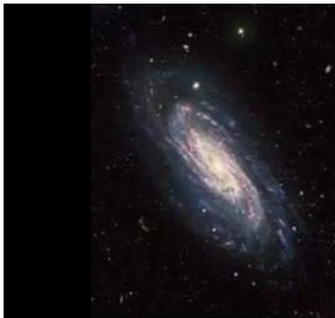 Figure 1: A sample spiral galaxy in rotation: NGC 3198 (GALEX image, NASA).