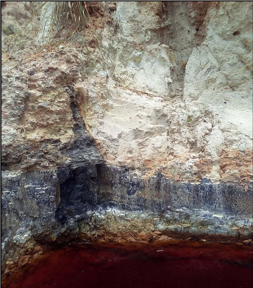 Fig. 4: An Abandoned Open Cast Mine filled with acid mine drainage
