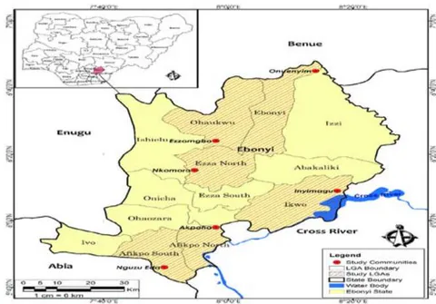 Figure 1: Map of Ebonyi State, Nigeria Population and Sampling Procedure