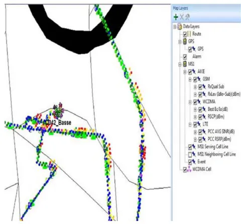 Fig. 4.1: Short Call drive test to determine handover and call drop