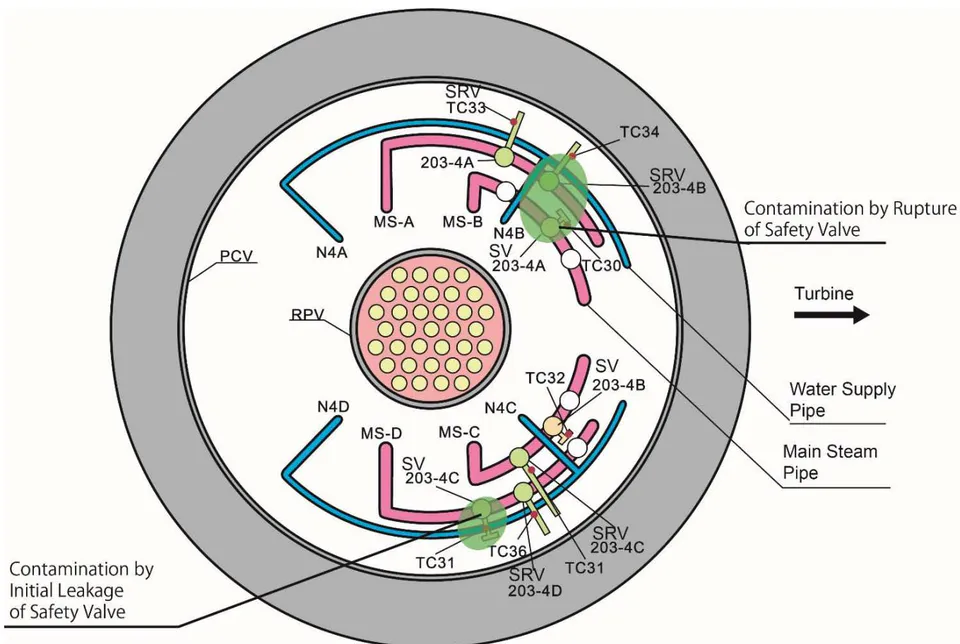 Fig. 18: Estimation of high radiation points in the PCV