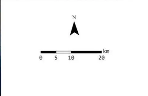 Figure 3: Landsat imagery of the study area used in the analysis: (A) Landsat 5, (B) Landsat 7, (C) Landsat 7 with scan line error, (D) Landsat 8, and (E) Landsat 9.